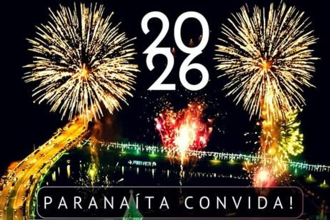 Paranaíta celebra a chegada de 2026 com espetáculo pirotécnico no Lago Municipal