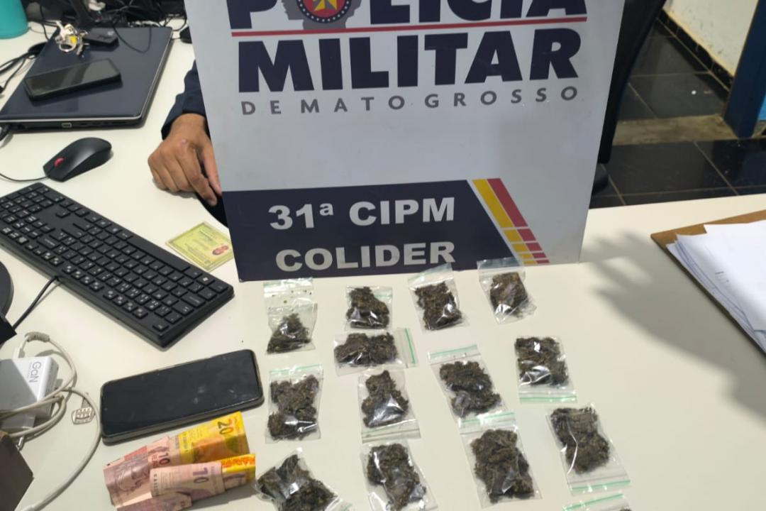 Polícia apreende maconha e prende suspeito com tornozeleira eletrônica em Colíder