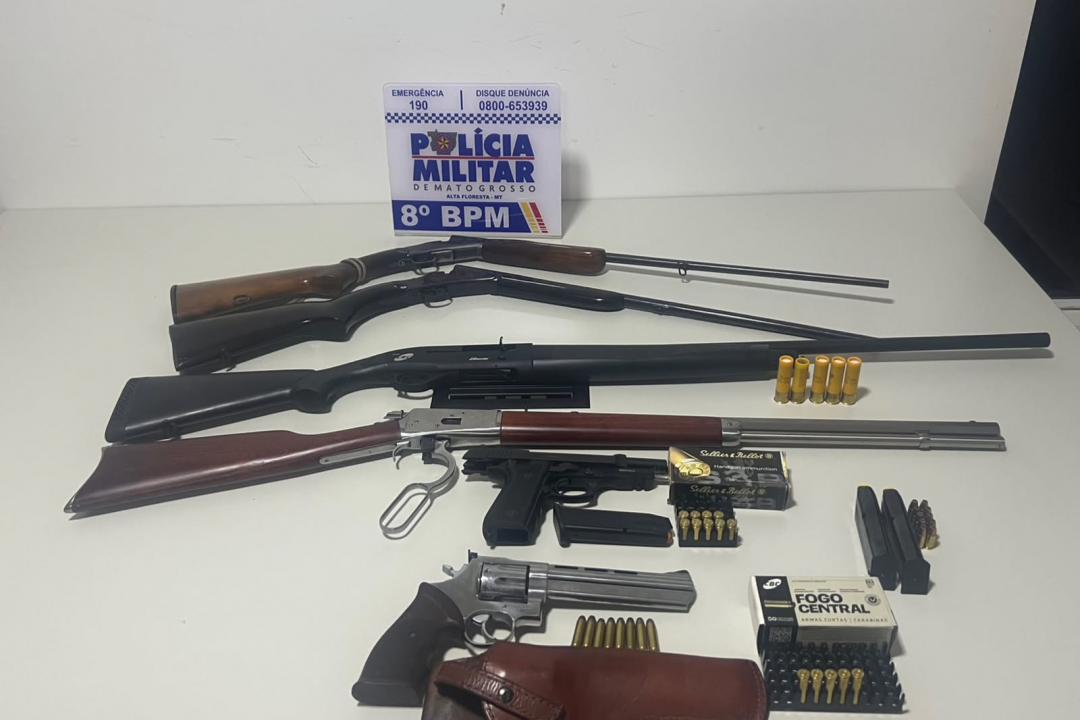 Polícia Militar evita feminicídio e prende homem com arsenal ilegal em Alta Floresta