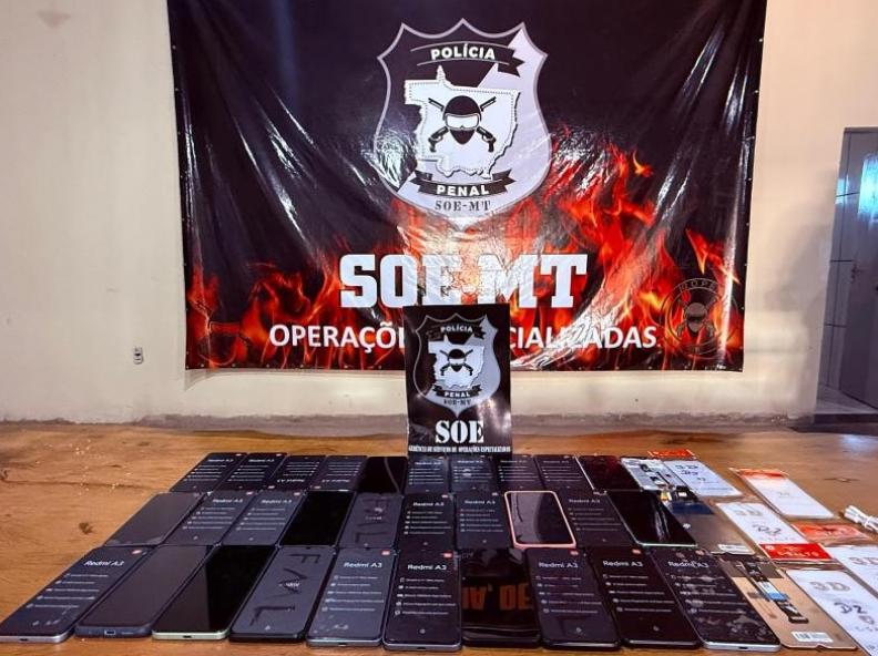 Sejus e Polícia Penal apreendem mais de 1,3 mil celulares em presídios de MT em cerca de 3 meses