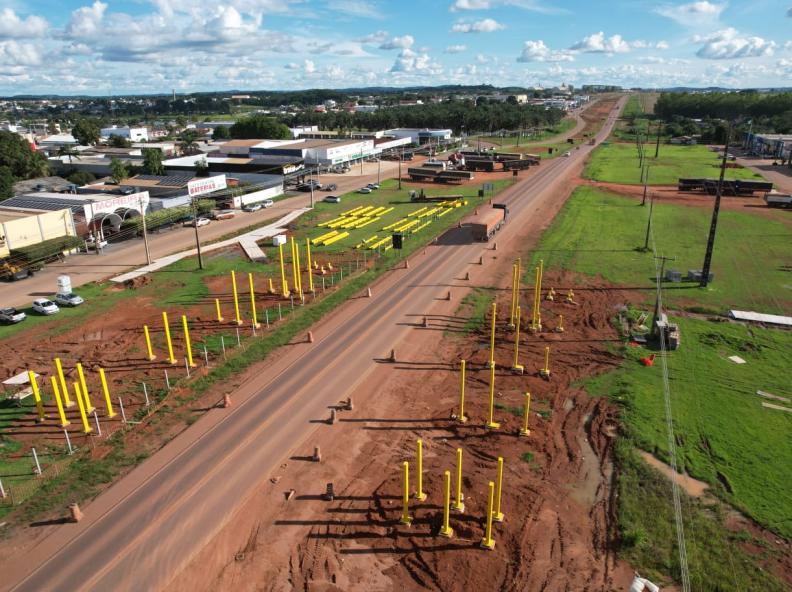 Neste domingo, tráfego na BR-163 será alterado em Matupá para instalação de passarela