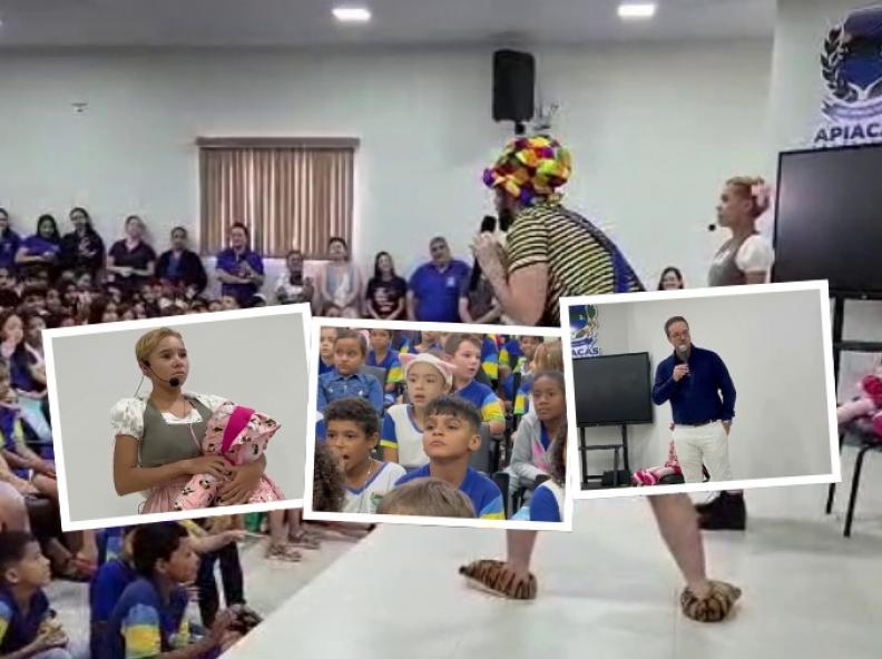 Alunos de Apiacás lotam centro cultural para assistir peça teatral