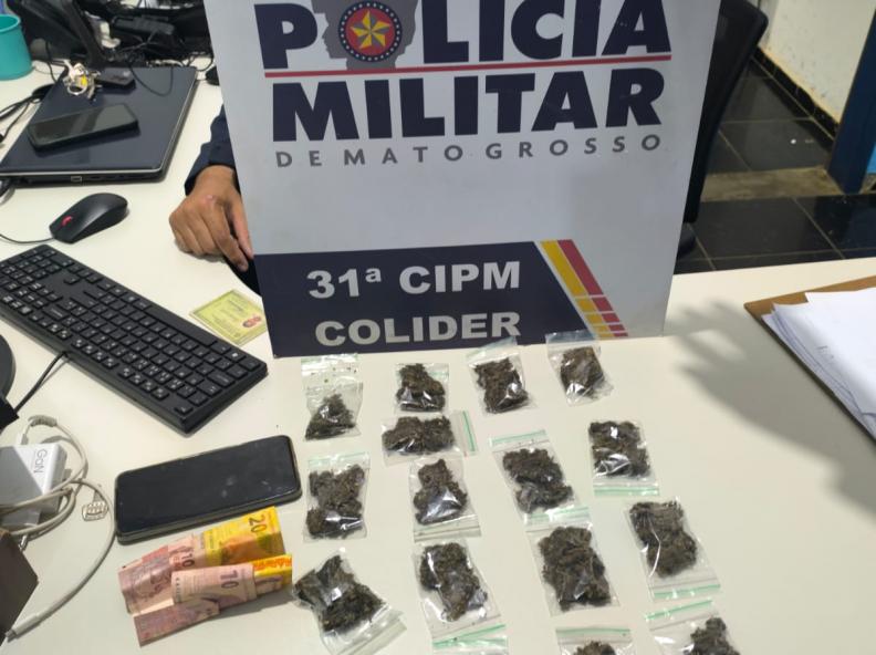 Polícia apreende maconha e prende suspeito com tornozeleira eletrônica em Colíder