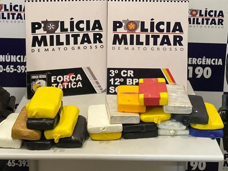 Quadrilha é presa pela Polícia Militar com 25 quilos de entorpecentes